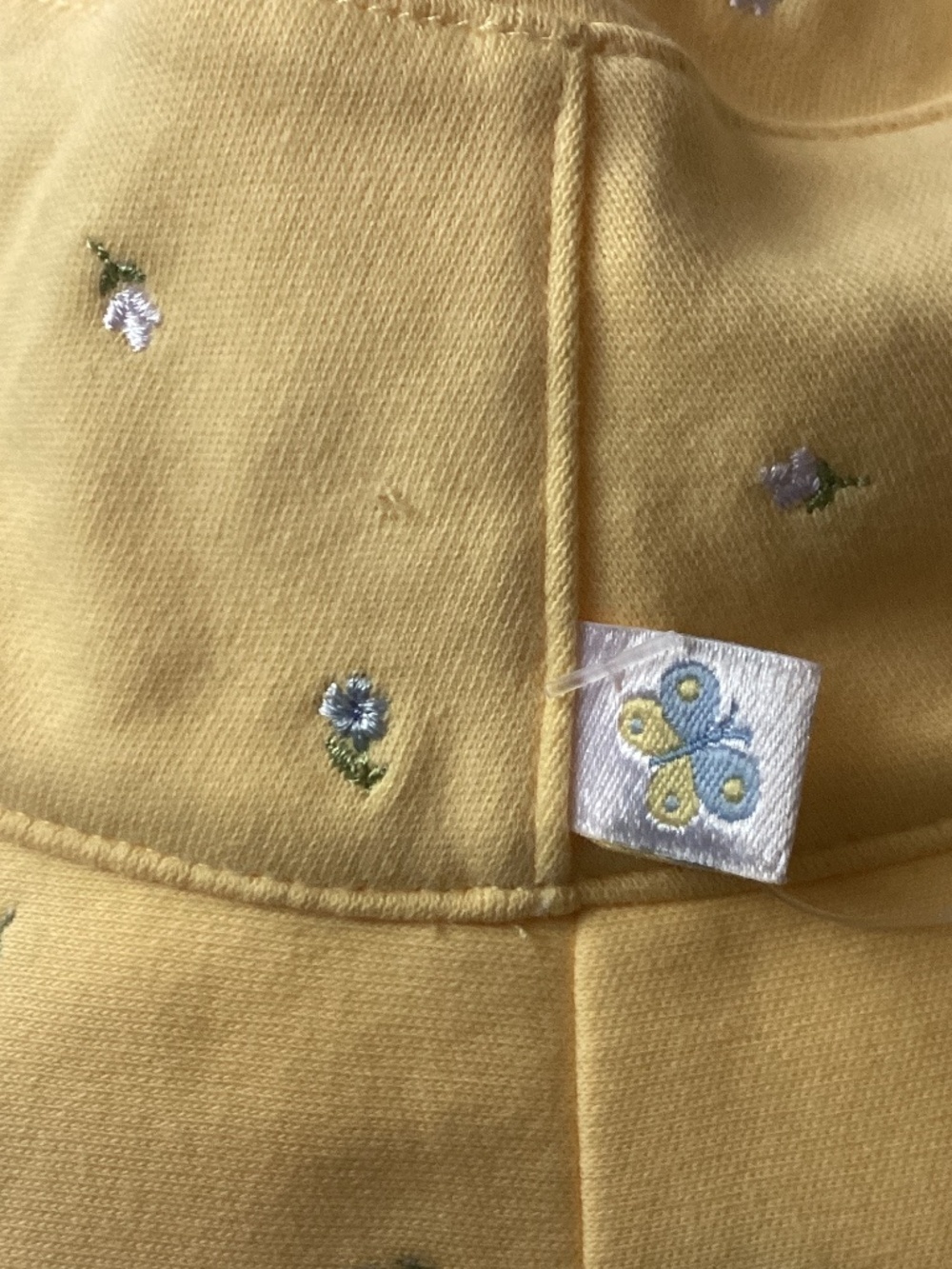 Gymboree Embroidered Flowers Yellow Sun Hat 18 mo - 3T Toddler VTG - Picture 5 of 6